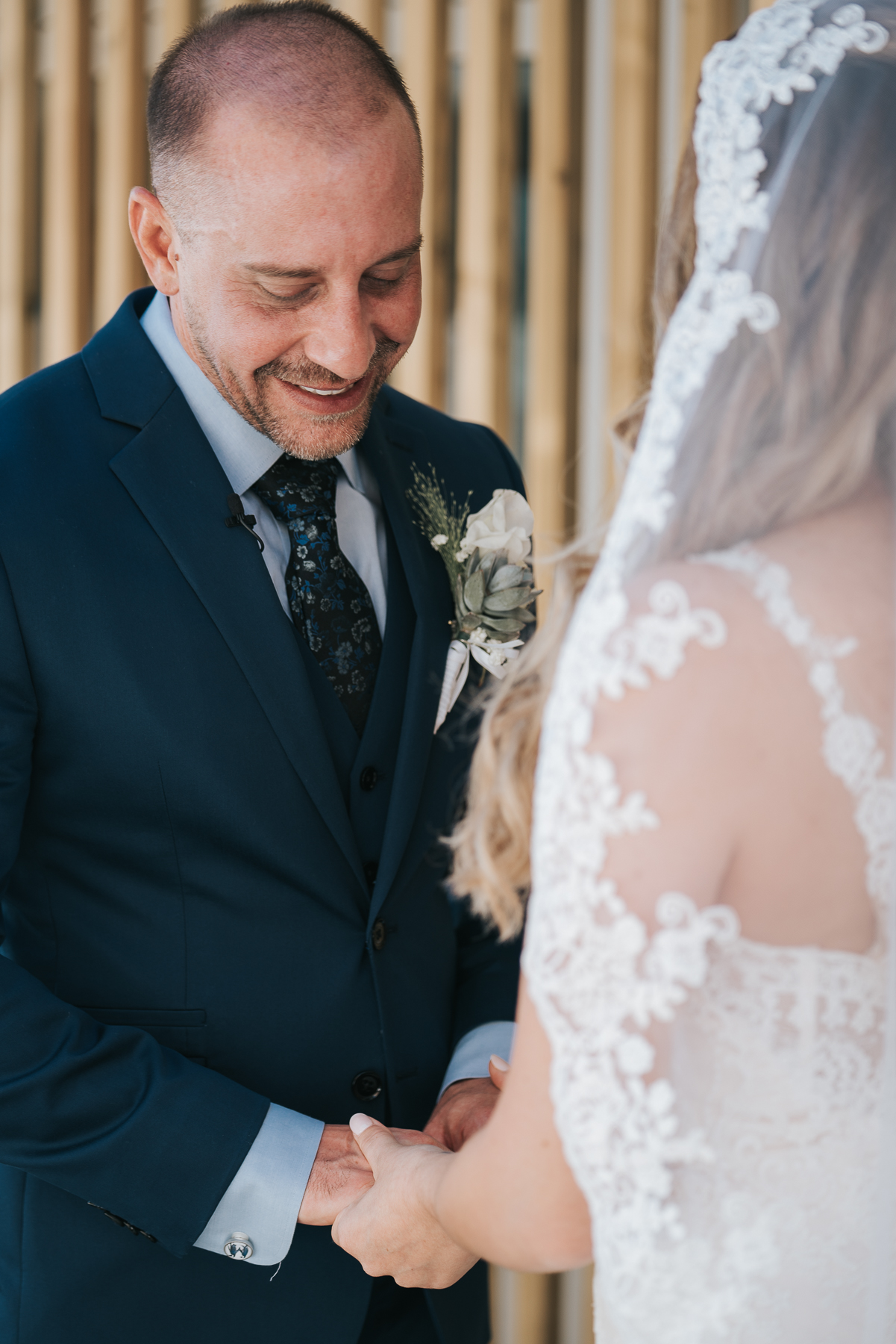 first look bride and groom