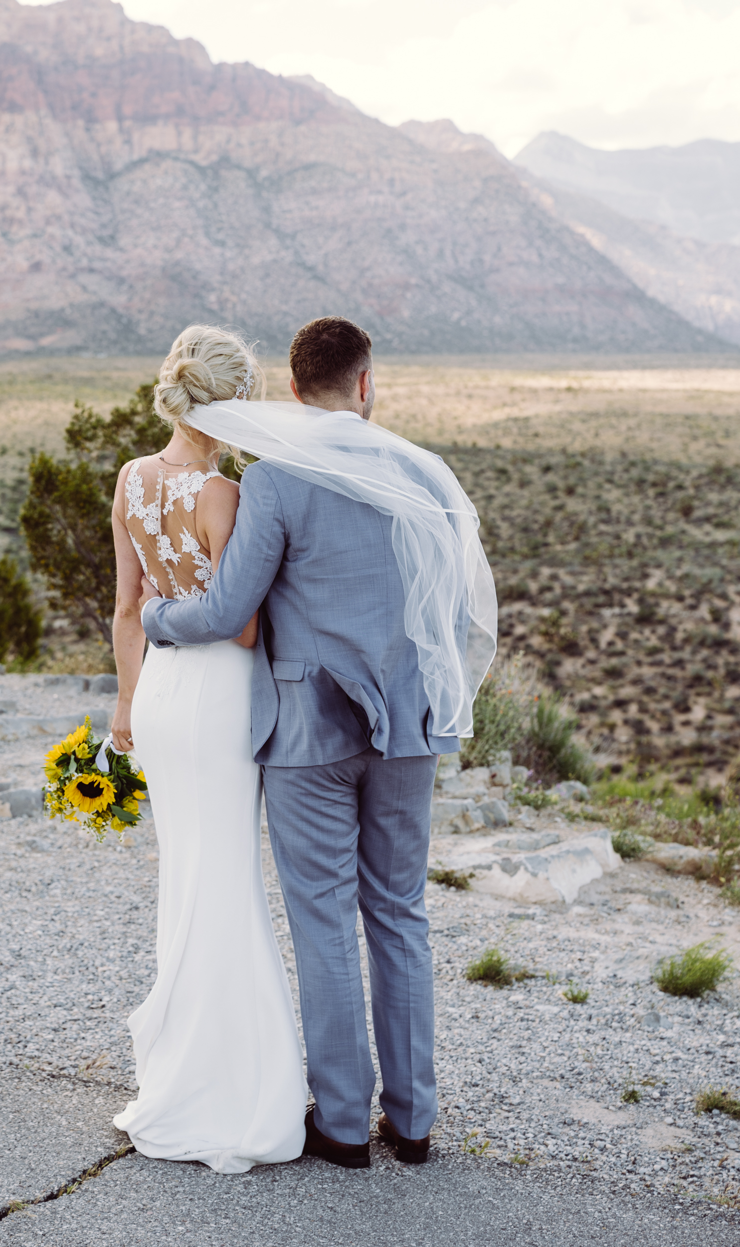 red rock bride and groom
