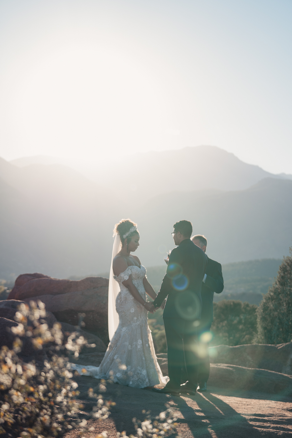 wedding ceremony garden of the gods best Colorado elopement photographer