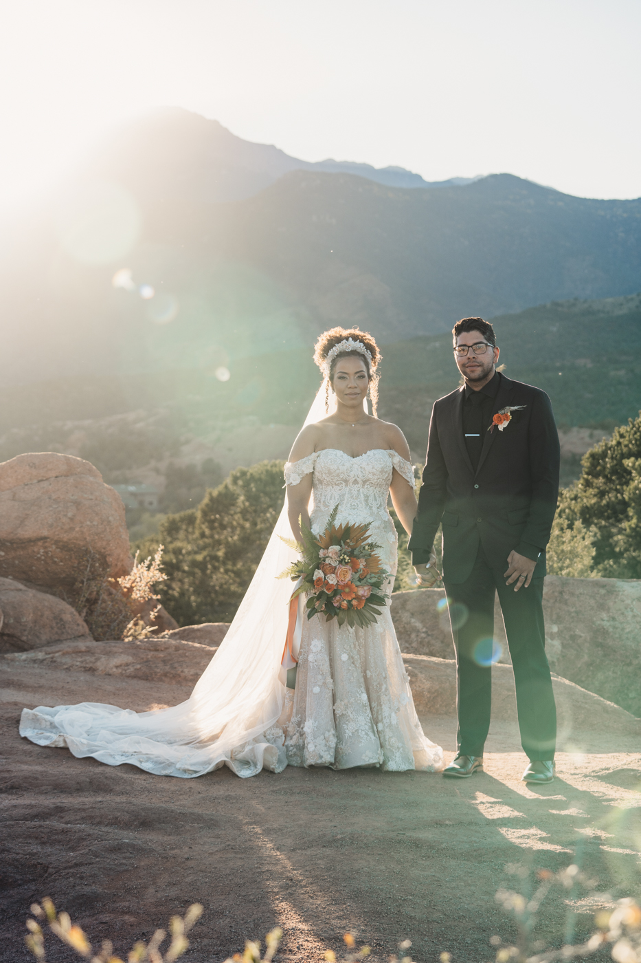 wedding ceremony garden of the gods best Colorado elopement photographer