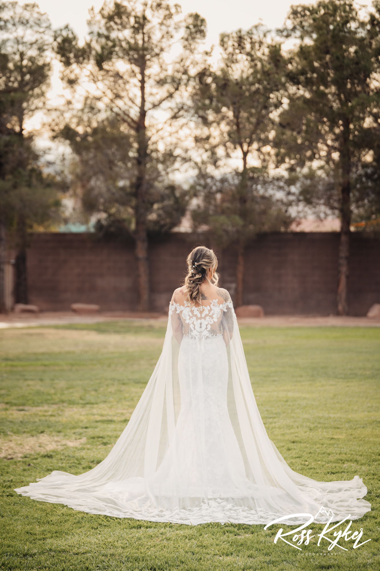 wedding dress with a cape