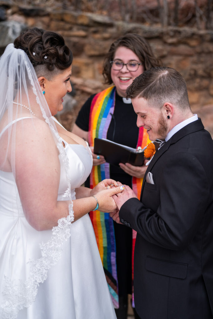 gay couple ceremony craftwood weddings manitou springs