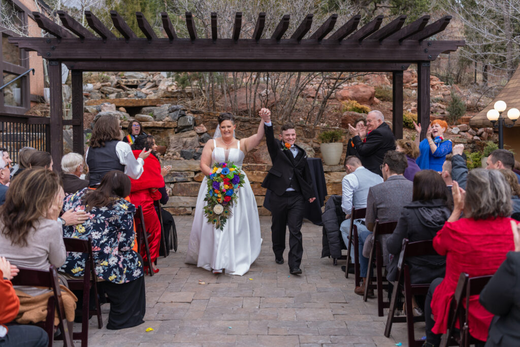 gay couple ceremony craftwood weddings manitou springs